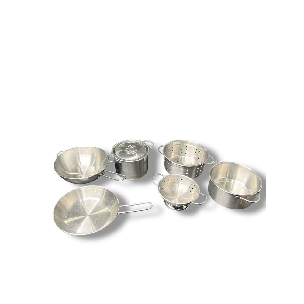 Children's IKEA Stainless Steel Pot And Pan Set 7 Pieces Toy Play set